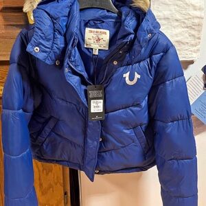 True Religion women’s Royal Blue Puffer Coat